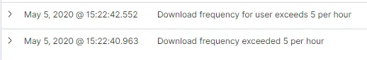 File download threshold alert