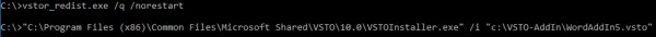 Installing VSTO add-in