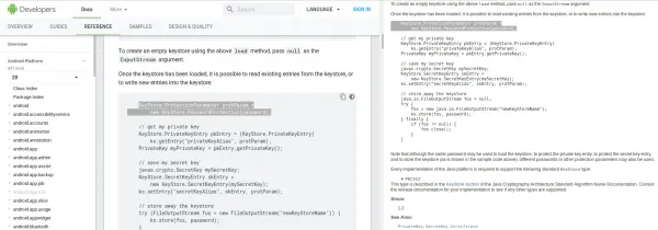 Android vs Java documentation