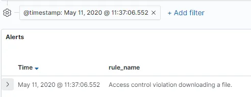 File download access control violation alert