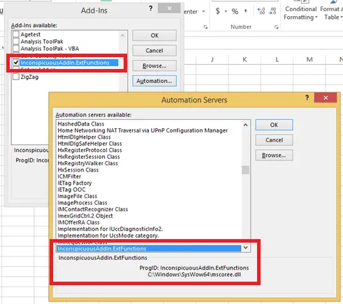 Excel Automation add-in enabled