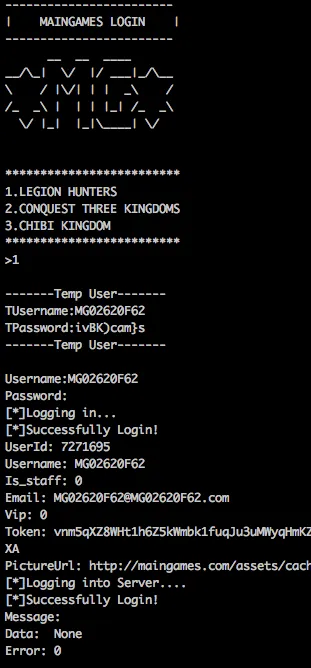 Account generation script