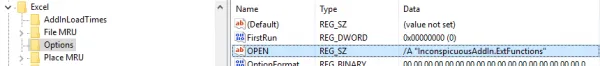 Excel registry key for Automation add-in