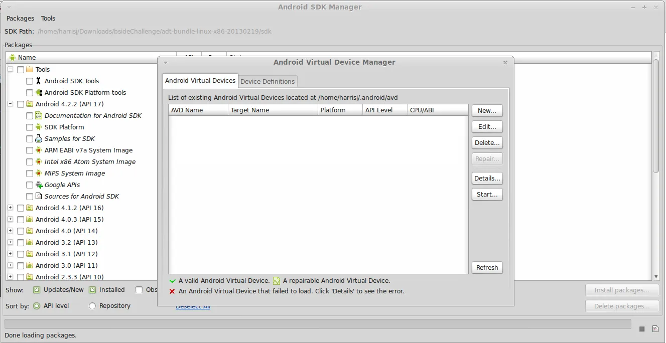 Android Virtual Device Manager