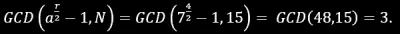 GCD(N, a^(r/2) - 1)