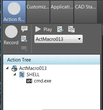 ActionMacro shell command