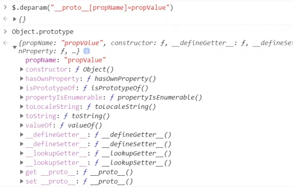 New property propName added to the Object prototype
