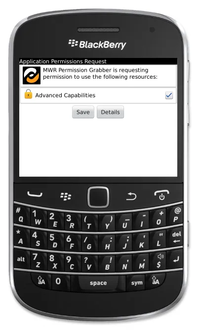 Permission screen