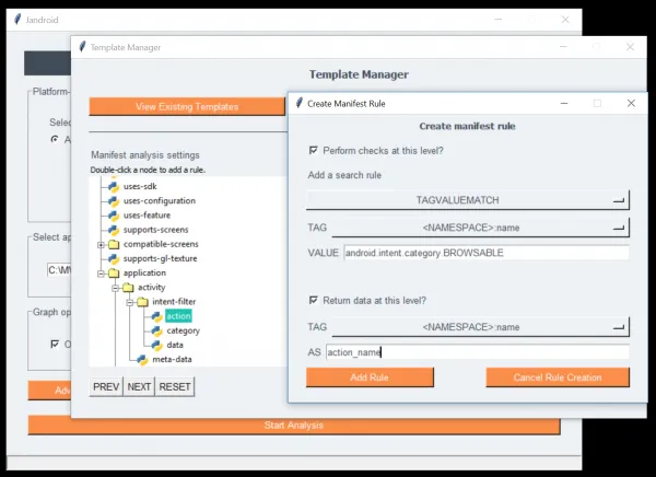 Template creation with Jandroid GUI
