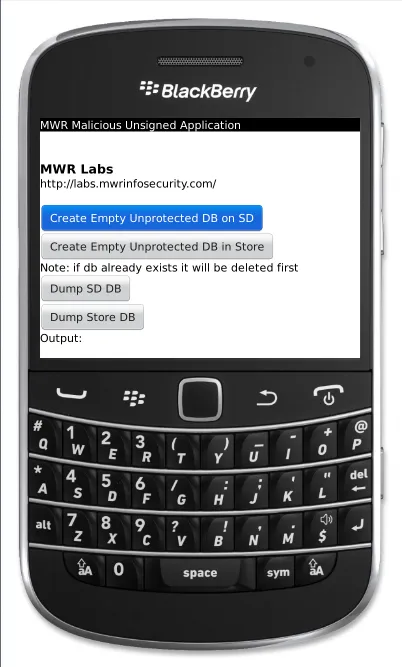 Malicious app screenshot