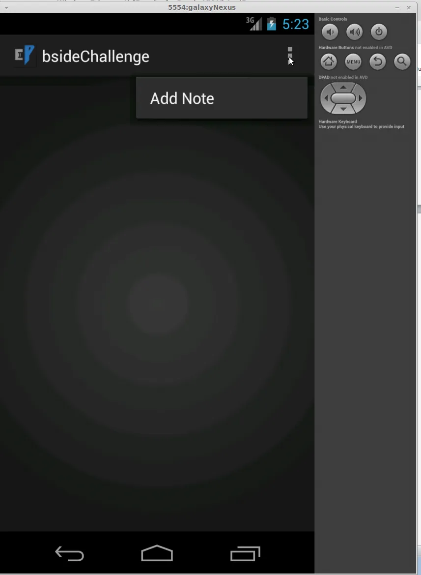 Notes screen