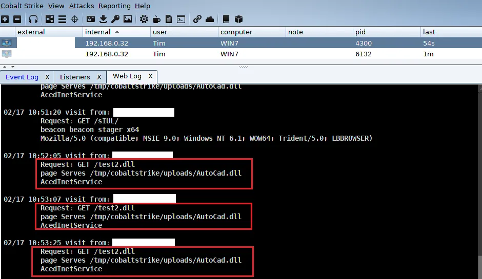 DLL download and beacon connections