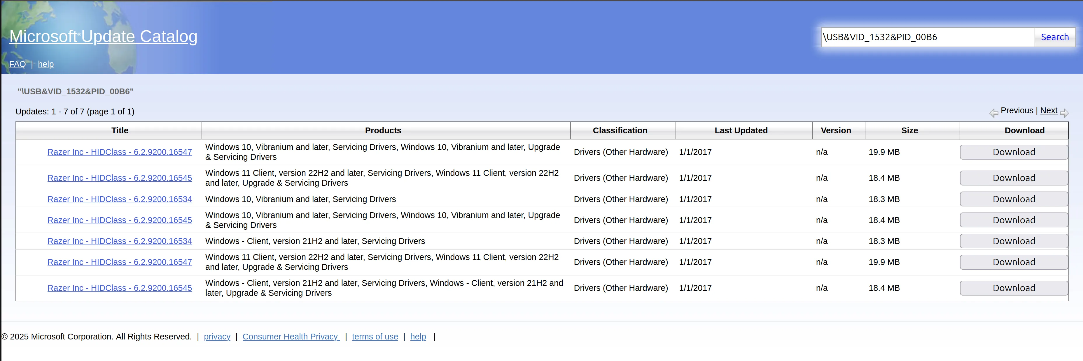 Microsoft Update Catalog