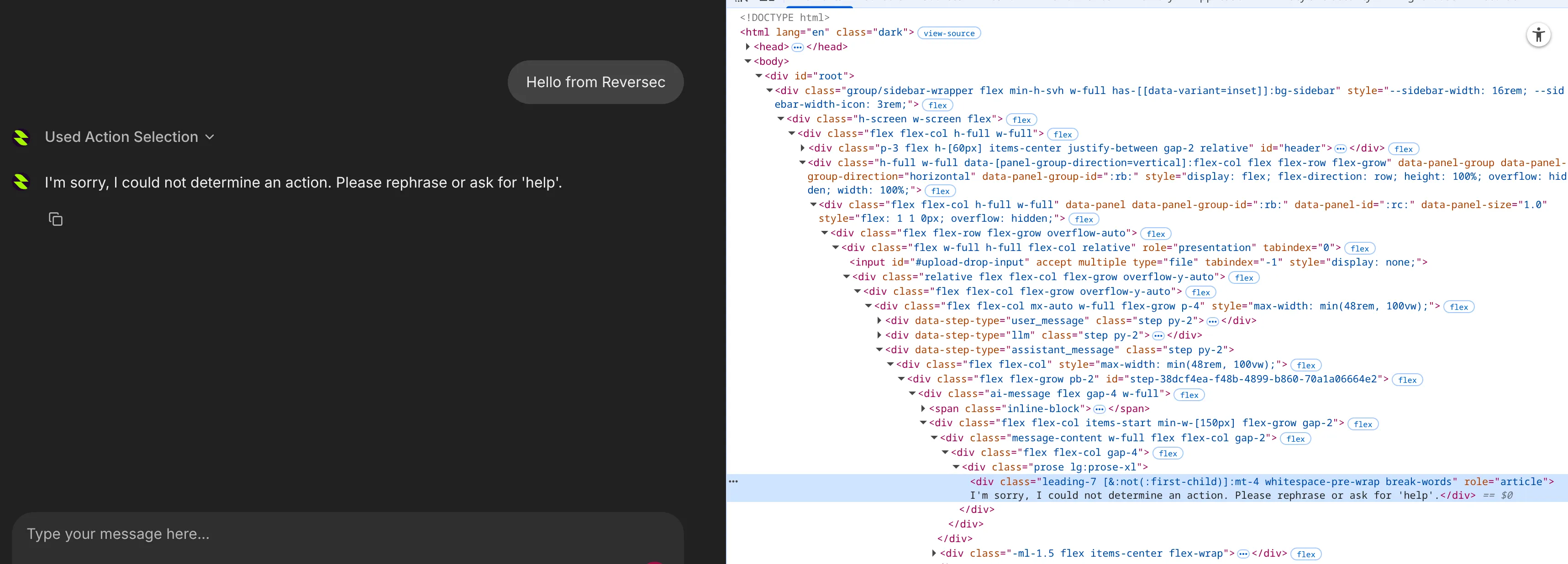 Output HTML from the LLM