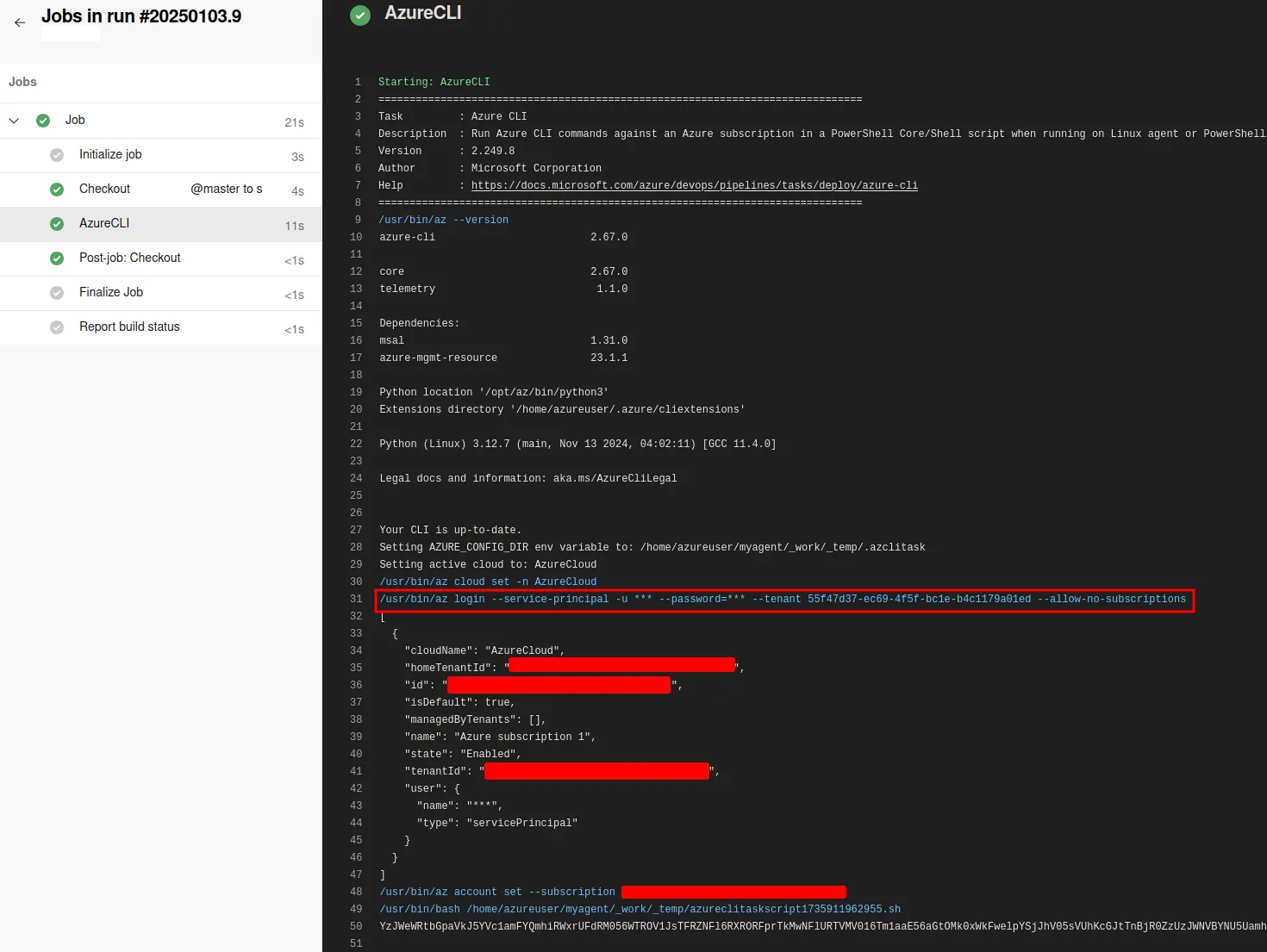 Self hosted runner credential