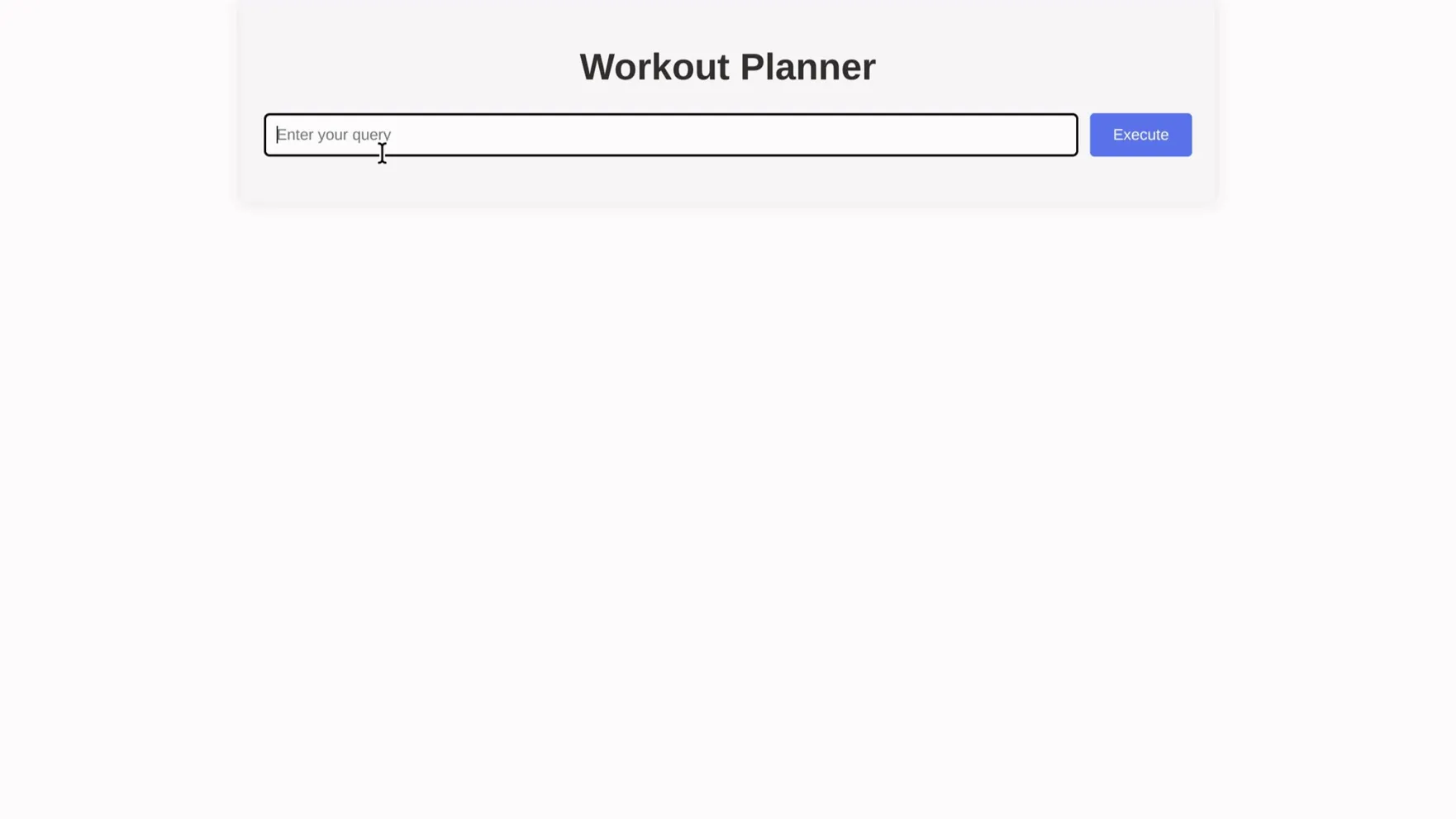 Workout Planner Demo